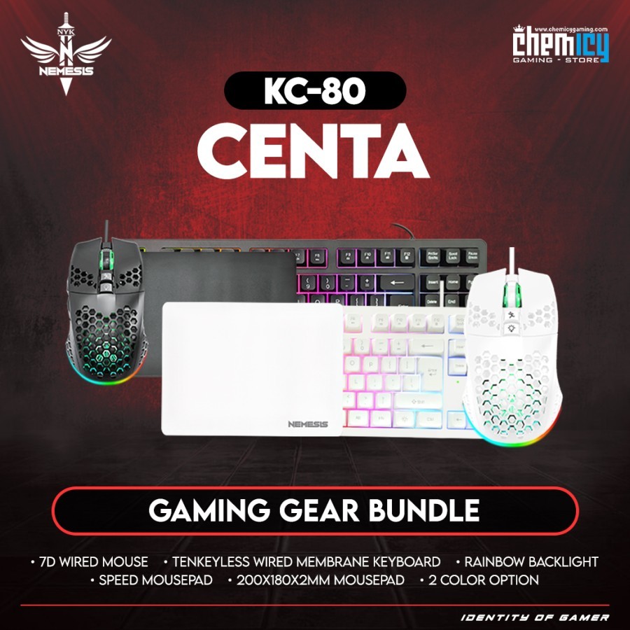 NYK KC80 / KC-80 Centa Gaming Keyboard Mouse Combo