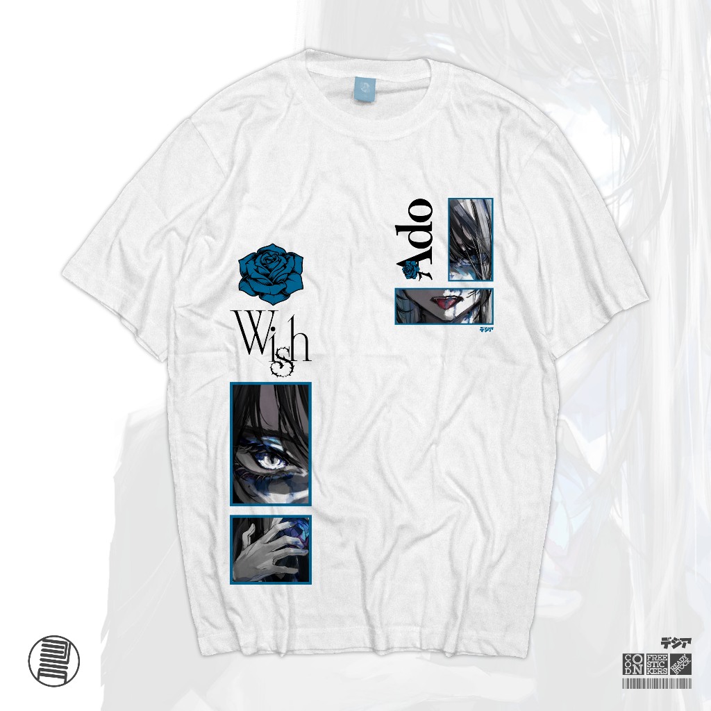 Ado Wish World Tour 2024 Uta One Piece เพลงสีแดงอะนิเมะมังงะเสื้อยืดญี่ปุ่น Wibu เสื้อ DJA ผ้า