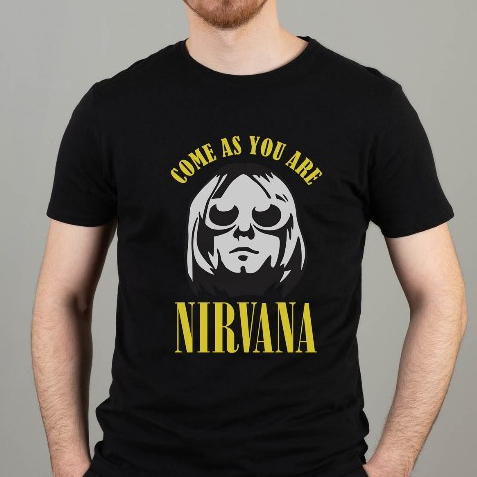 Kurt Cobain NIRVANA Grunge Music Band เสื้อยืดผ้าฝ้ายพรีเมี่ยม