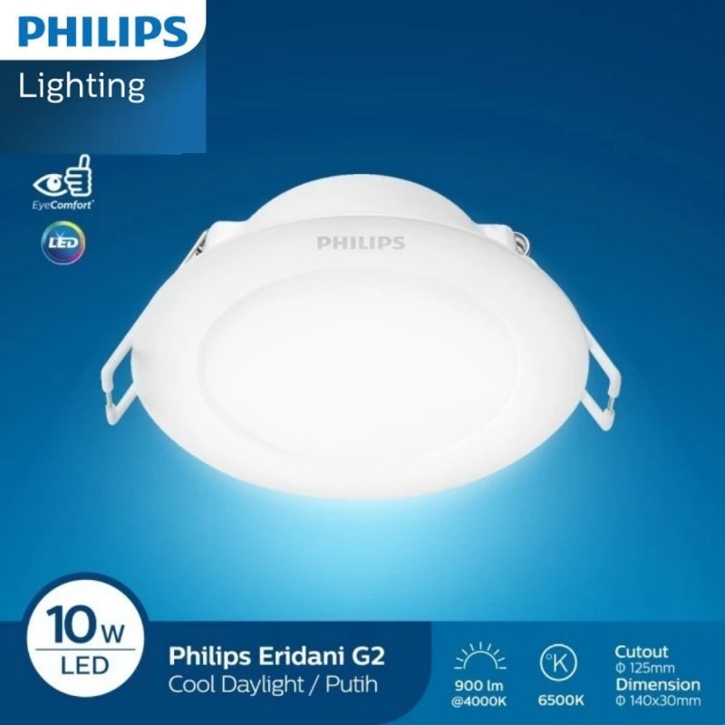 Cahaya PUTIH แผงไฟ Led Philips Emws 10w สีขาว DL190B - Downlight Philips Emasco White Light