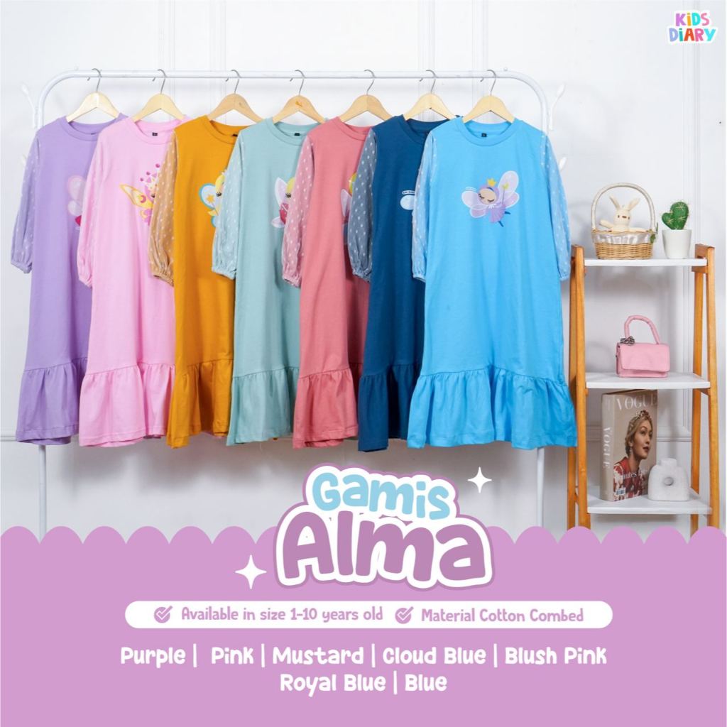 Alma Gamis Gamis สําหรับเด็กผู้หญิงอายุ 1 ถึง 10 ปี - KSD