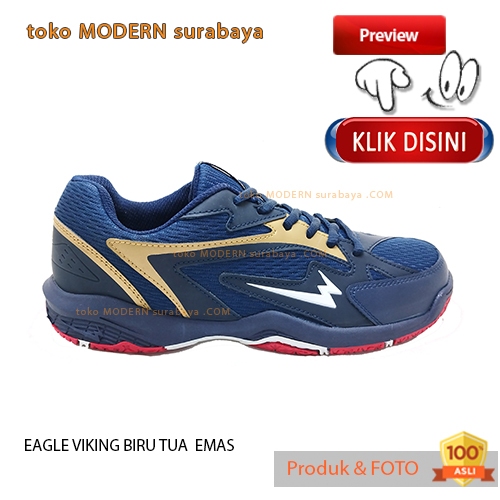 รองเท้ากีฬาผู้ชาย EAGLE VIKING DARK BLUE Strap รองเท้าแบดมินตัน