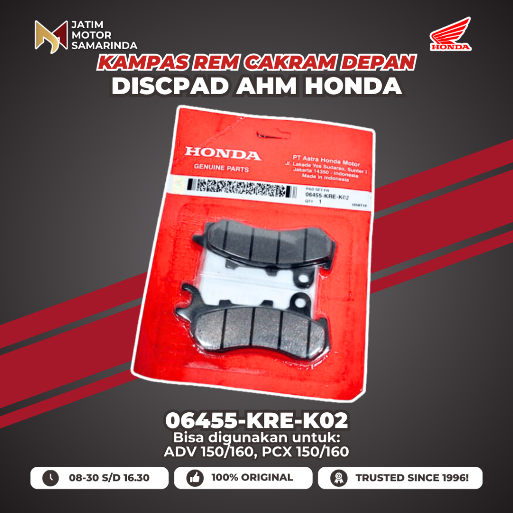 Honda AM ผ้าดิสก์เบรก Discpad Disc Pad Dispet 06455-KRE-K02 KRE ADV 150 ADV 160 PCX 150 K97 PCX 160 
