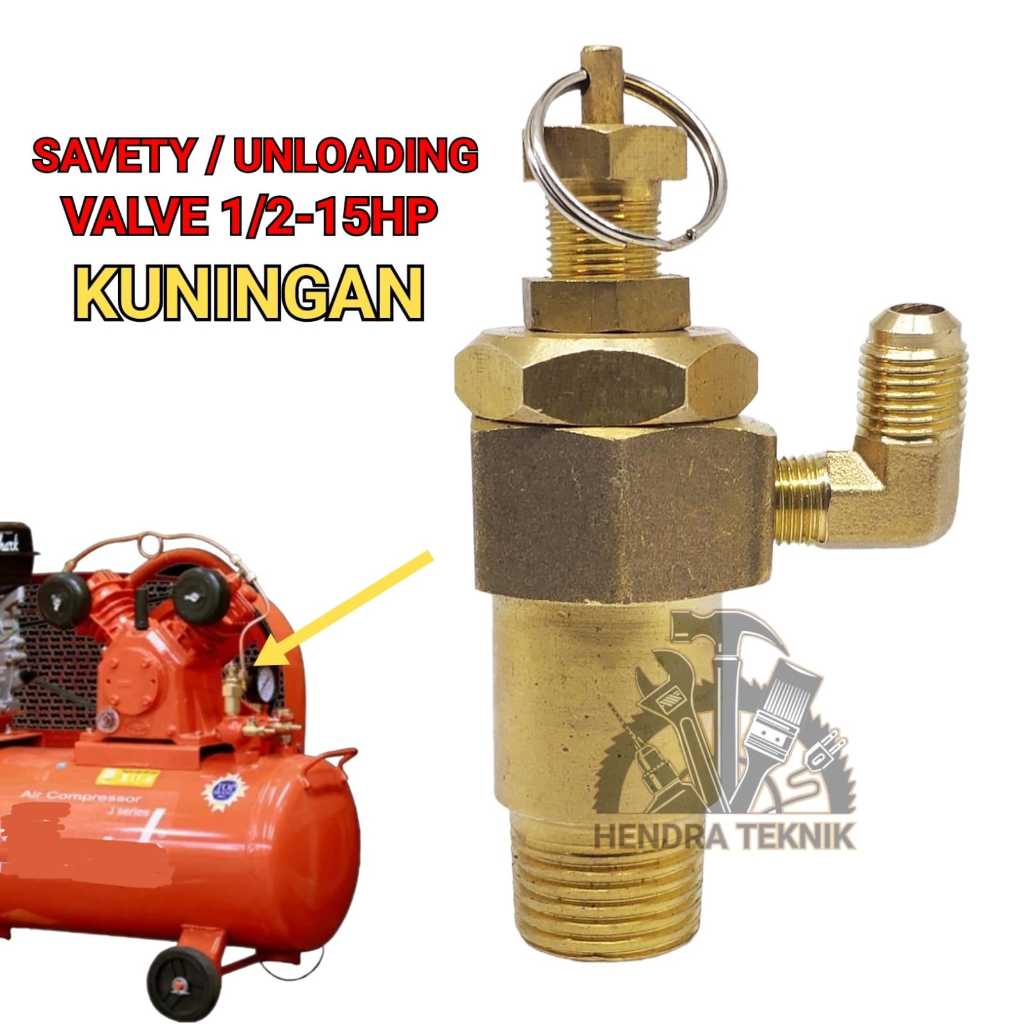 SAVETY UNLOADING VALVE COMPRESSOR HD PART COMPRESSOR 1PK-15PK BRASS