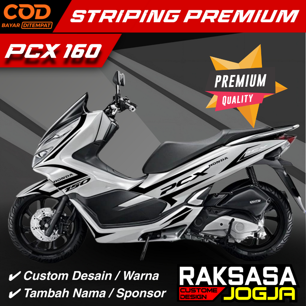 PREMIUM STRIPING PCX 160 CUSTOM คุณภาพสูงหลากหลาย / TRANSPARENT STRIPING PCX 160 - สติ๊กเกอร์ตัด HON