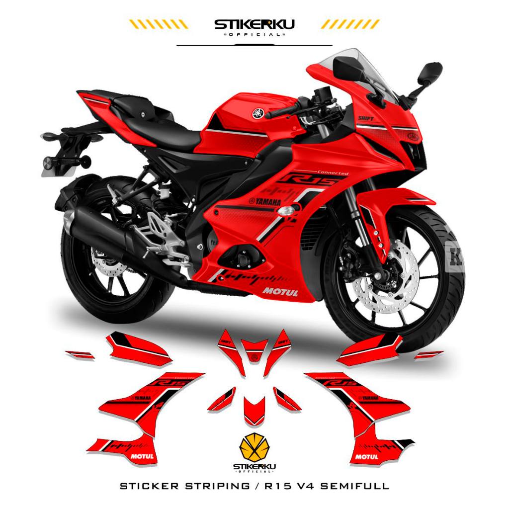 สติ๊กเกอร์แถบ / YAMAHA R15V4 MOTIF 1 / SEMIFULL / STOCK / DECANS / R15 / R15 V4 / สติ๊กเกอร์ / สติ๊ก