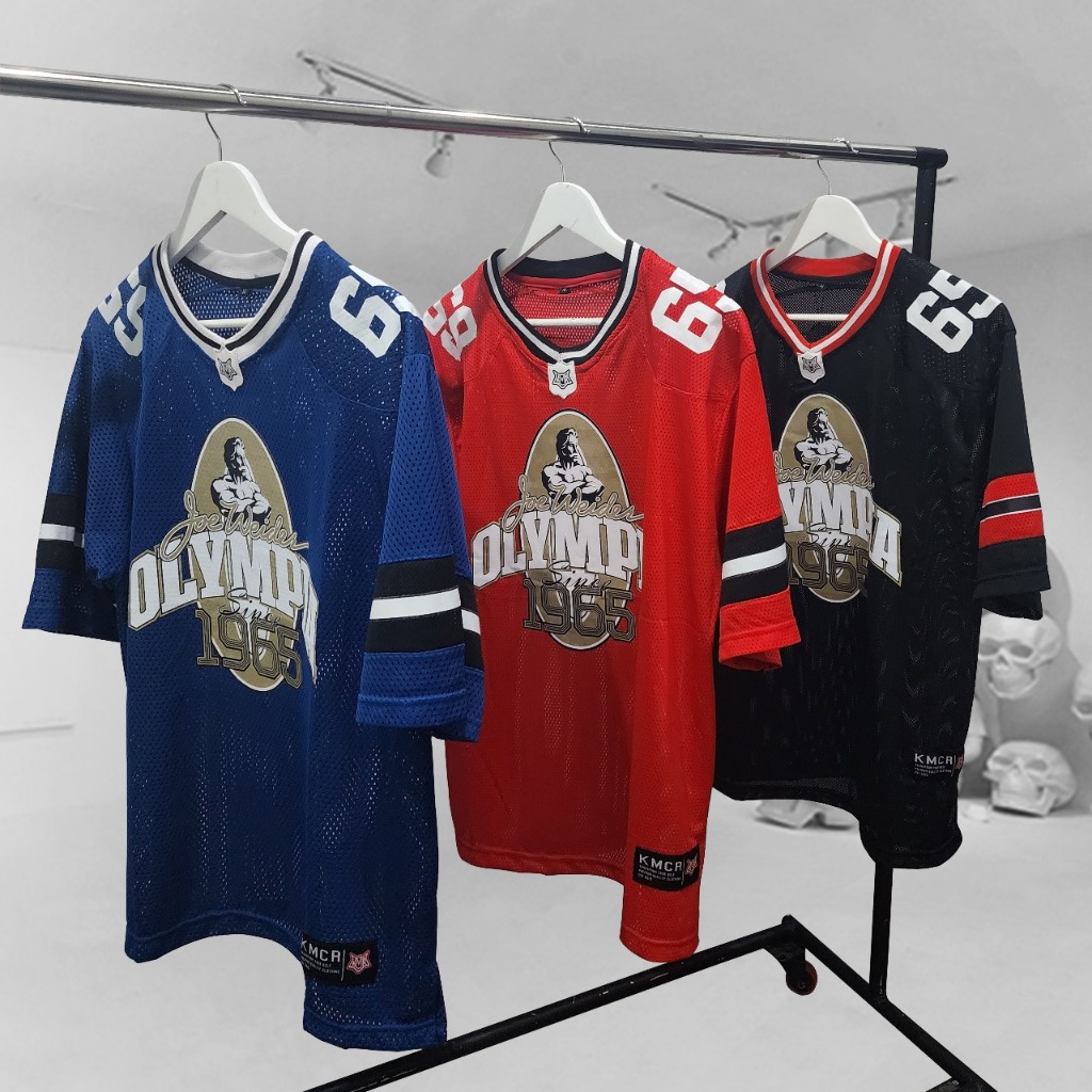 RENGLAND OLYMPIA เสื้อยืดตาข่ายผู้ชายเสื้อยืดผู้ชายเสื้อยืดผู้ชาย GYM FITNESS CLOTHES - KMCR NEXTLEV