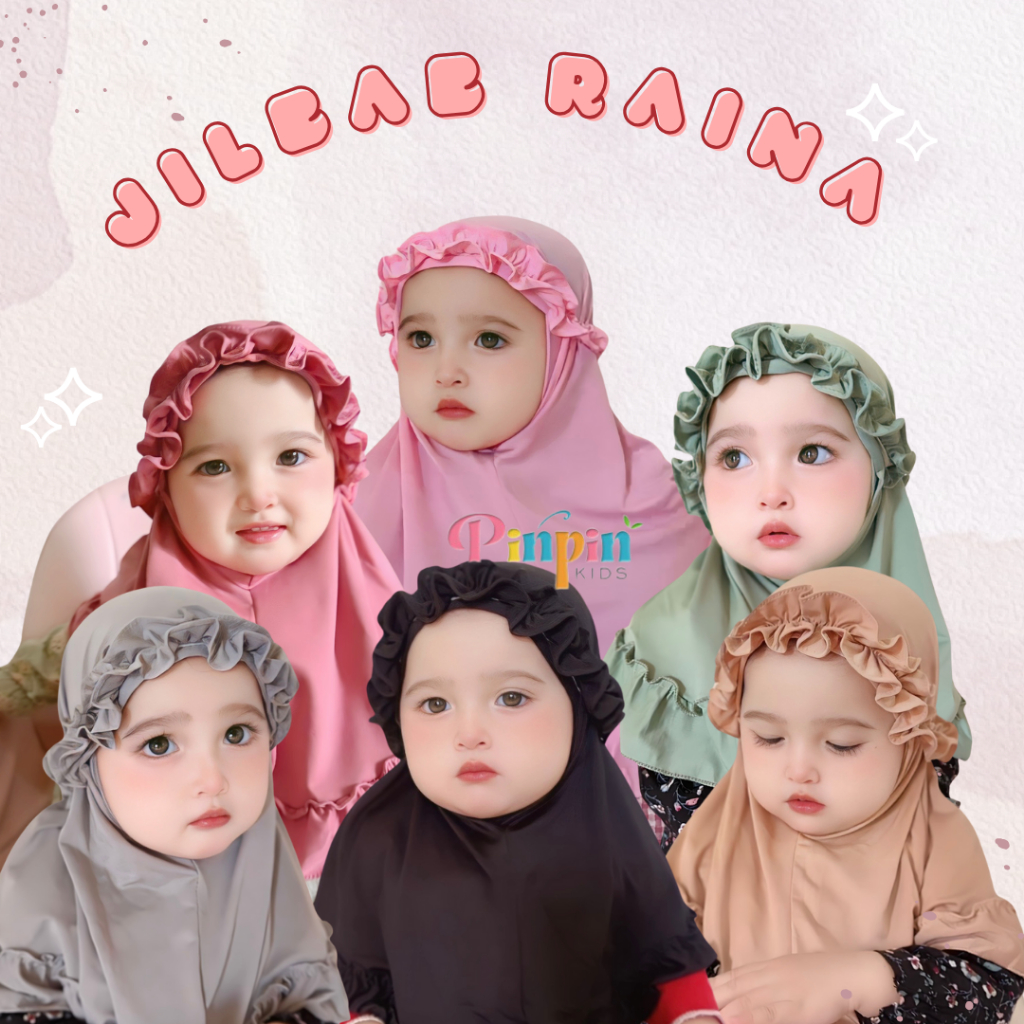 Pinpin Kids - RAINA Kriwl Baby Hijab 0-3 YEARS / Baby Hijab / Girls Headscarf