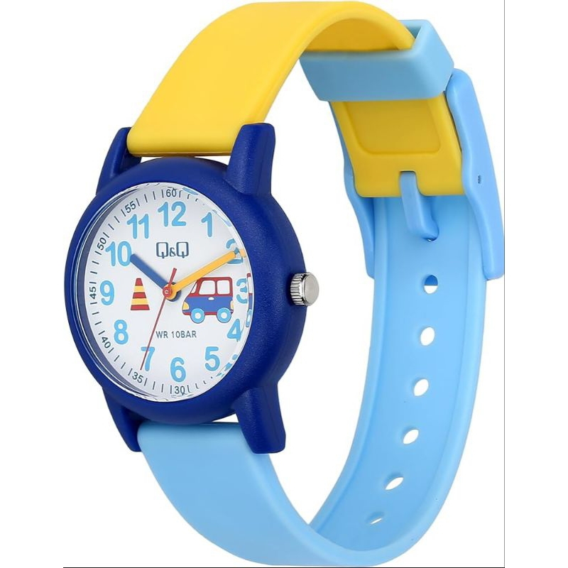 QnQ QQ VS49J010Y Original Rubber Band Kids นาฬิกาเด็กกันน้ําพร้อมสายยาง