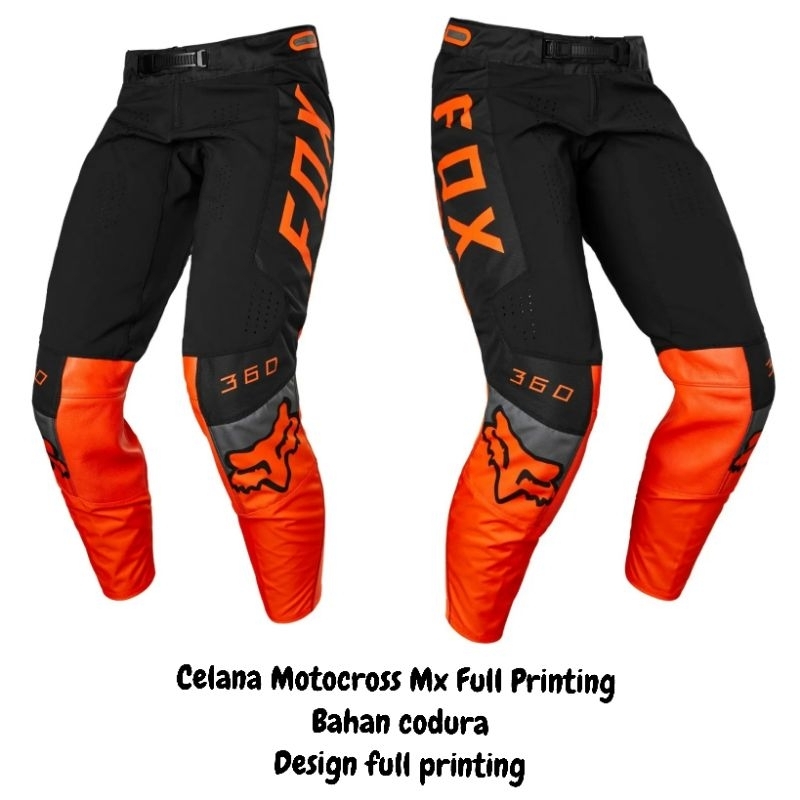 Atm พิมพ์เต็ม Trail Cross Mx ขี่ Offroad Motocross Touring กางเกงสีดําสีส้ม 505