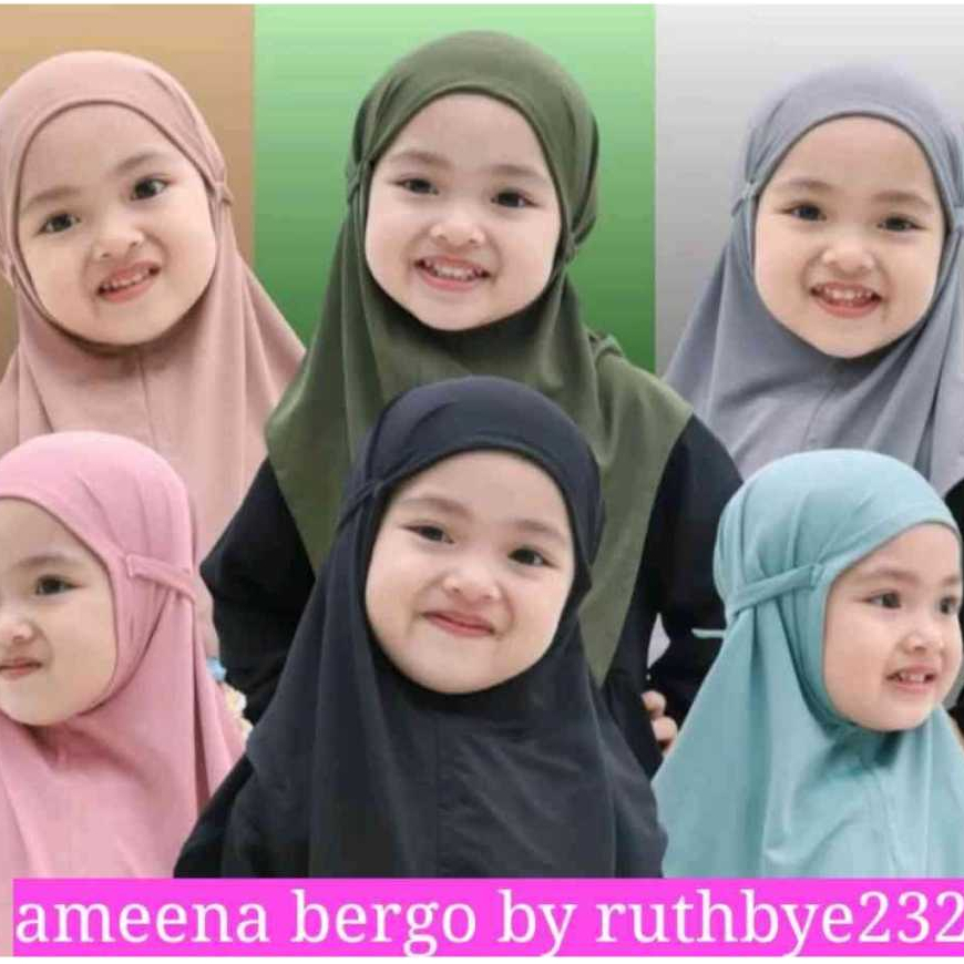 ผ้าคลุม Bergo Hijab สําหรับเด็ก 0-4 ปี) เสื้อสแปนเด็กซ์ระดับพรีเมียม I Bergo Anak