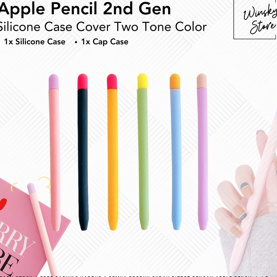 เคสซิลิโคน สองสี สําหรับ Apple Pencil 2 2nd Gen
