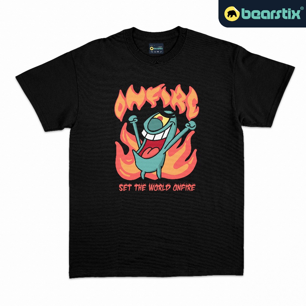 SHINZO - เสื้อยืด Onfire - เสื้อยืดแพลงก์ตอน - เสื้อผ้า Distro Unisex - เสื้อยืด Spongebob - เสื้อยื