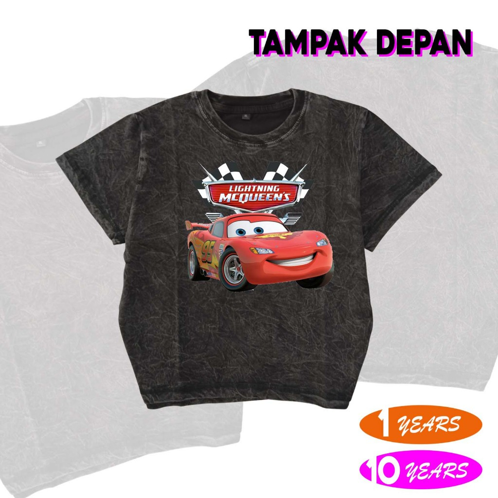 Washed Cars The Lightning Mcqueen เสื้อผ้าเด็ก/เสื้อวัสดุสําหรับทั้งชายและหญิงระดับพรีเมียม