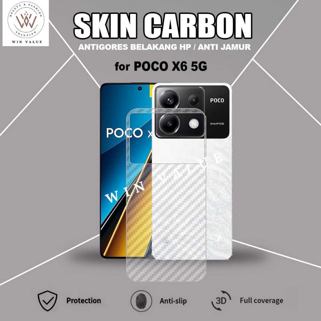 Poco X6 5G Poco X6 Pro 5G Poco M6 Pro 4G ผิวคาร์บอน Garskin Anti-Scratch กลับ Poco X6 5G Poco X6 Pro