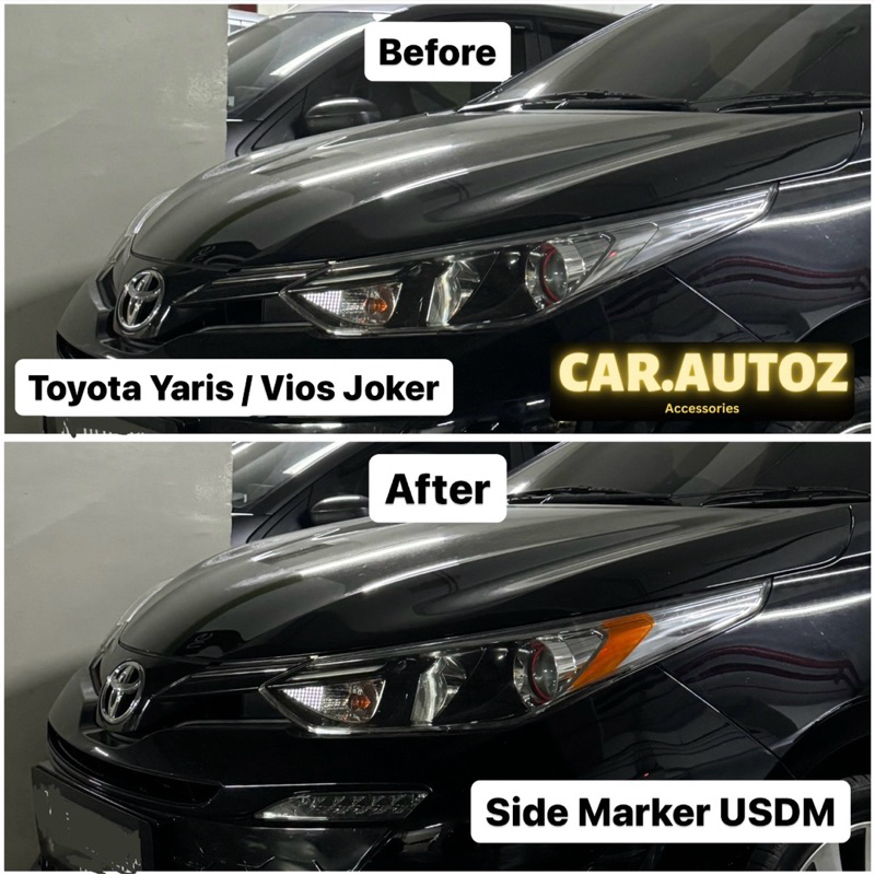 สติ๊กเกอร์เครื่องหมายด้านข้างสีส้มสําหรับไฟหน้า Toyota Yaris / Vios Joker