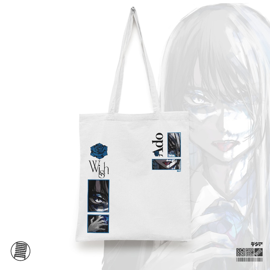 Totebag Ado World Tour 2024 Wish Uta One Piece เพลงสีแดงอะนิเมะมังงะผ้าใบ Wibu ญี่ปุ่น DJA ผ้า