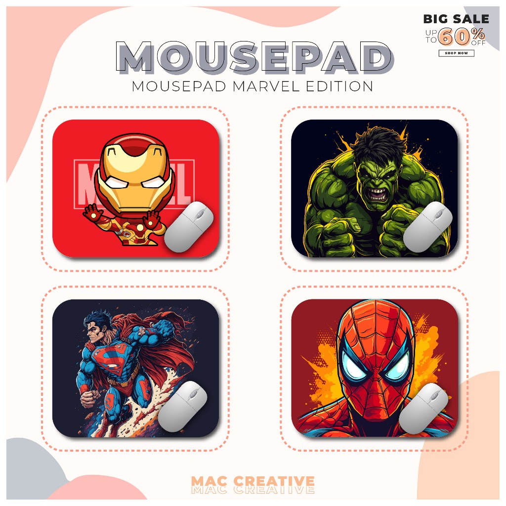 Mac] MARVEL MOUSEPAD - แผ่นรองเมาส์ MARVEL - แผ่นรองเมาส์ขนาดใหญ่