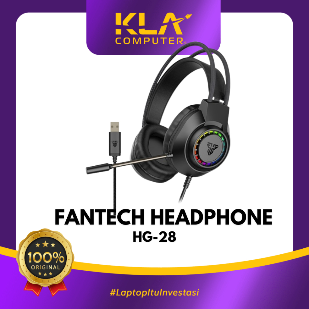 ชุดหูฟังสําหรับเล่นเกม Fantech PORTAL HG28 7.1 USB RGB