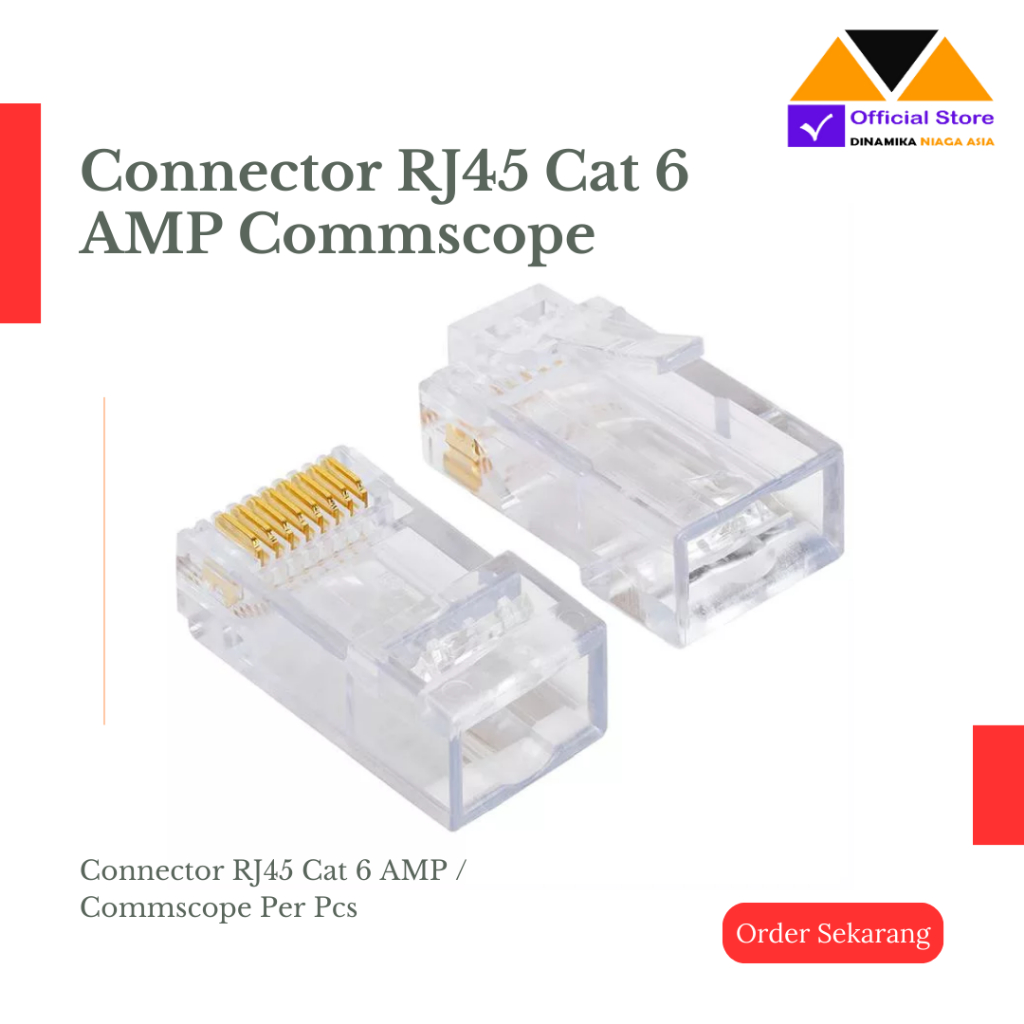 ขั้วต่อ Lan RJ45 UTP Cat 6 AMP Commscope ต่อชิ้น