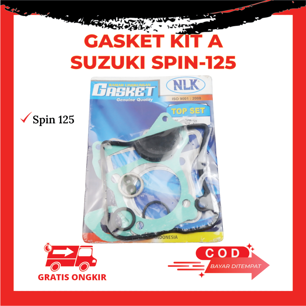 ชุดปะเก ็ นชุดด ้ านบนบล ็ อกบรรจุลูกสูบ Suzuki Motor Spin 125 รหัส NLK S228