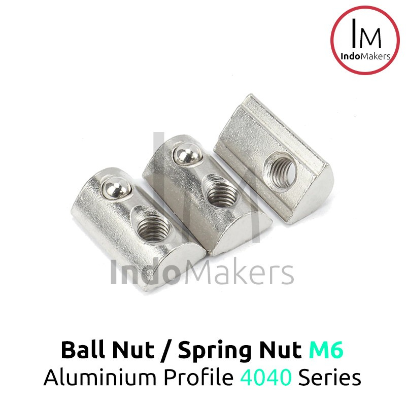 Ball Nut / Spring Nut เลื่อน M6 Aluminium Profile 4040 Series