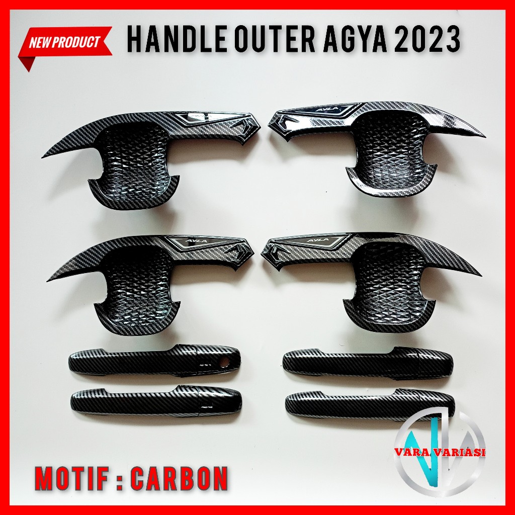 Agya Ayla 2023 Carbon Car Outer Door Cover Handle Package ติดตั ้ งง ่ าย