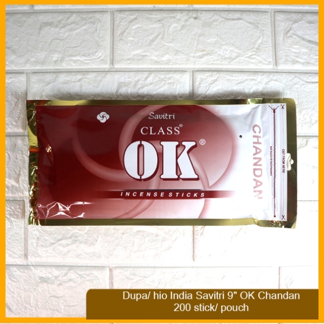 ธูปฮิโอะหอมอินเดีย Ok Chandan Savitri เนื้อหา 200 แท่ง / ซอง