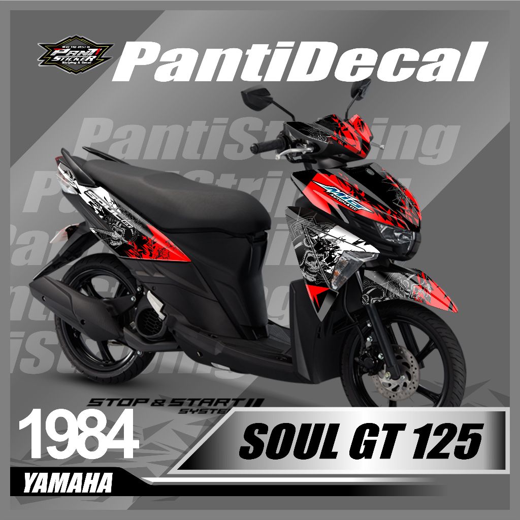สติ๊กเกอร์รูปลอกมอเตอร์ MIO GT 125 Fullblody ดีไซน์ใหม่ - สติ๊กเกอร์ Motormio soul GT 125 Skull Moti