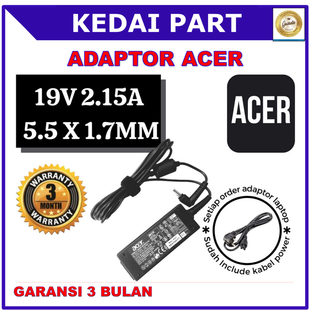 อะแดปเตอร์ชาร์จ ACER ASPIRE 531H 721 751 751H 752 D150 D210 ของแท้