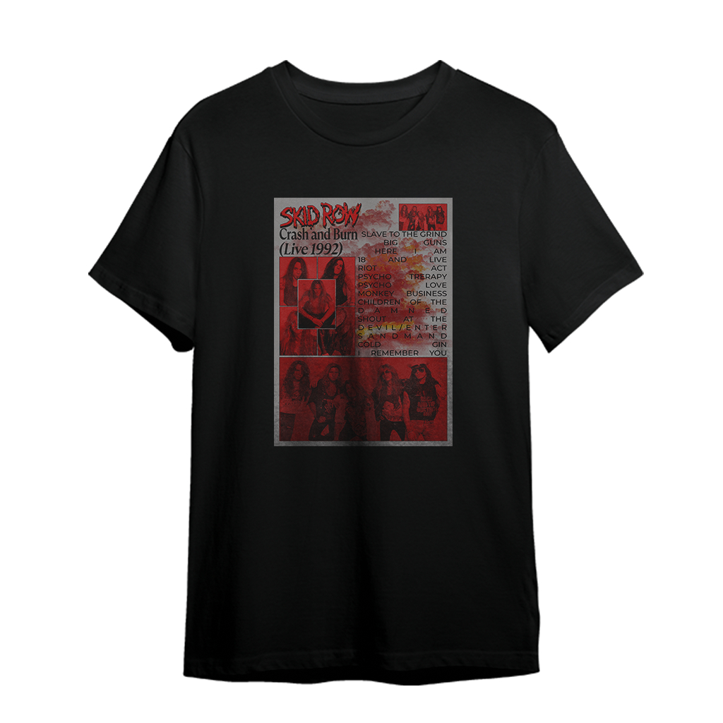 เสื้อยืดวง Rock SKID ROW - เสื้อยืดวง Crash and Burn (Live 1992)