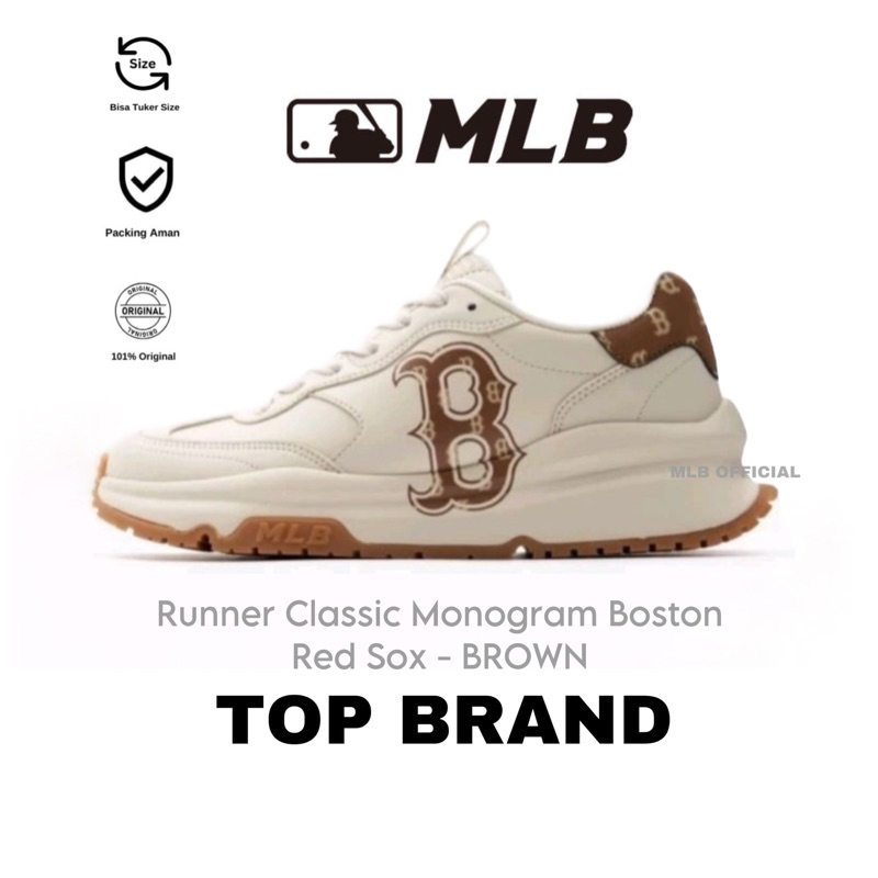 รองเท้าผ้าใบ Mlb Bigball Chunky Runner Classic Monogram Boston Red Sox ของแท้ 100%