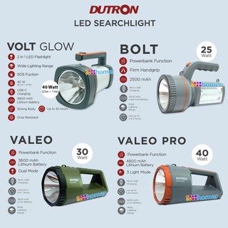 DUTRON Senter Tangan LED Jumbo Besar Dual Mode Senter Flashlight flash light Tahan Lama Baterai Rechargeable Charge Cas Emergency Genggam Outdoor Indoor Multi fungsi Traveling lampu darurat emergency kemping senter depan samping  10 15 25 30 40 W watt