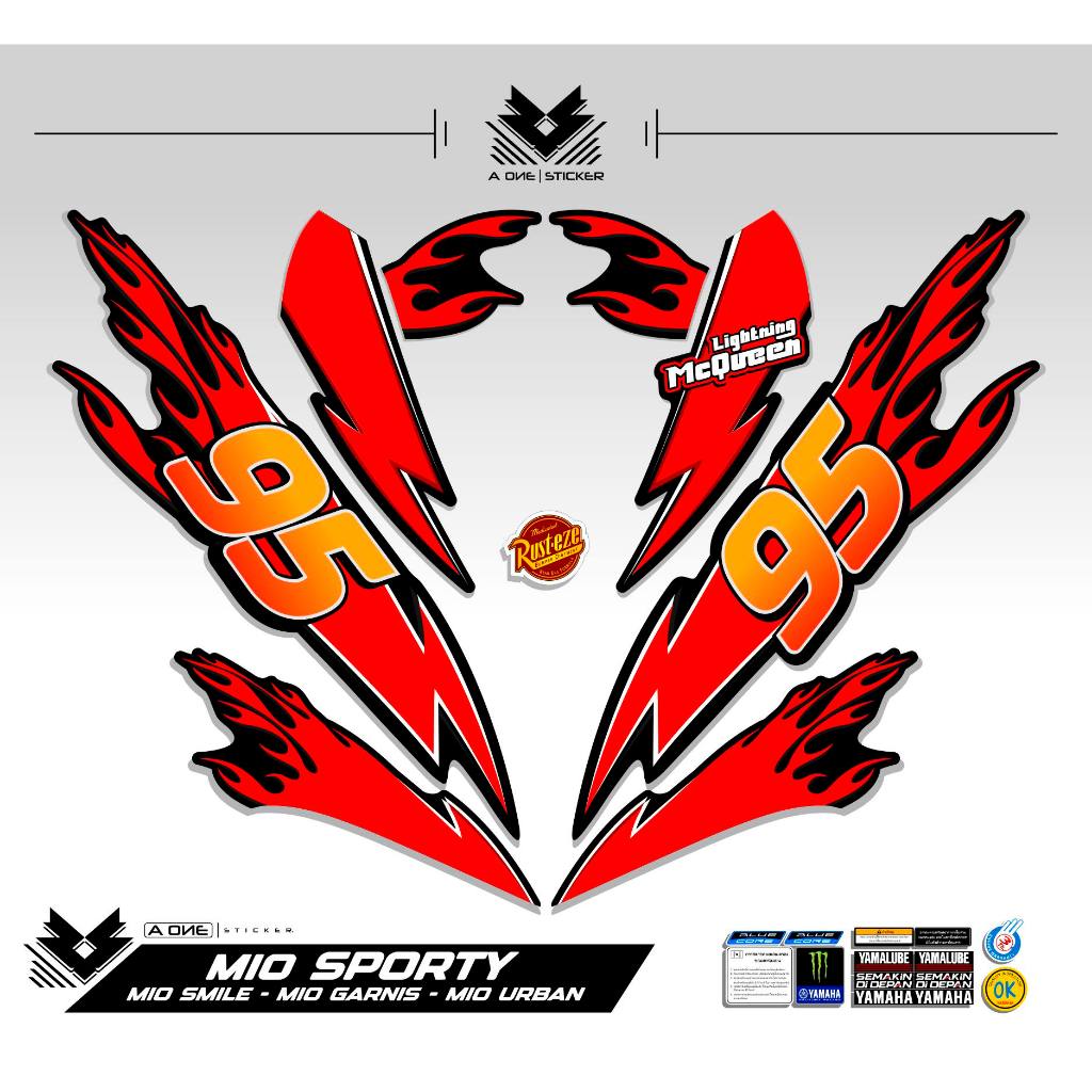 Mio Sporty Striping Motif 9/Mio Smile/Mio Urban/Mio Garnish/Decal/Stickers/Variations/Grafis/Design/Accessories/Yamaha/Motorcycle/AONE