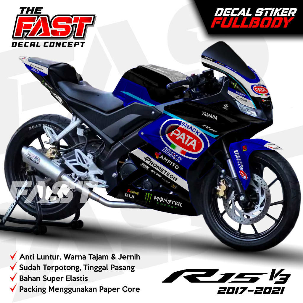 สติกเกอร์รูปลอกเต็มตัว r15 v3 pata motif สามารถปรับแต่งสติกเกอร์รูปลอกเต็มตัวล่าสุด