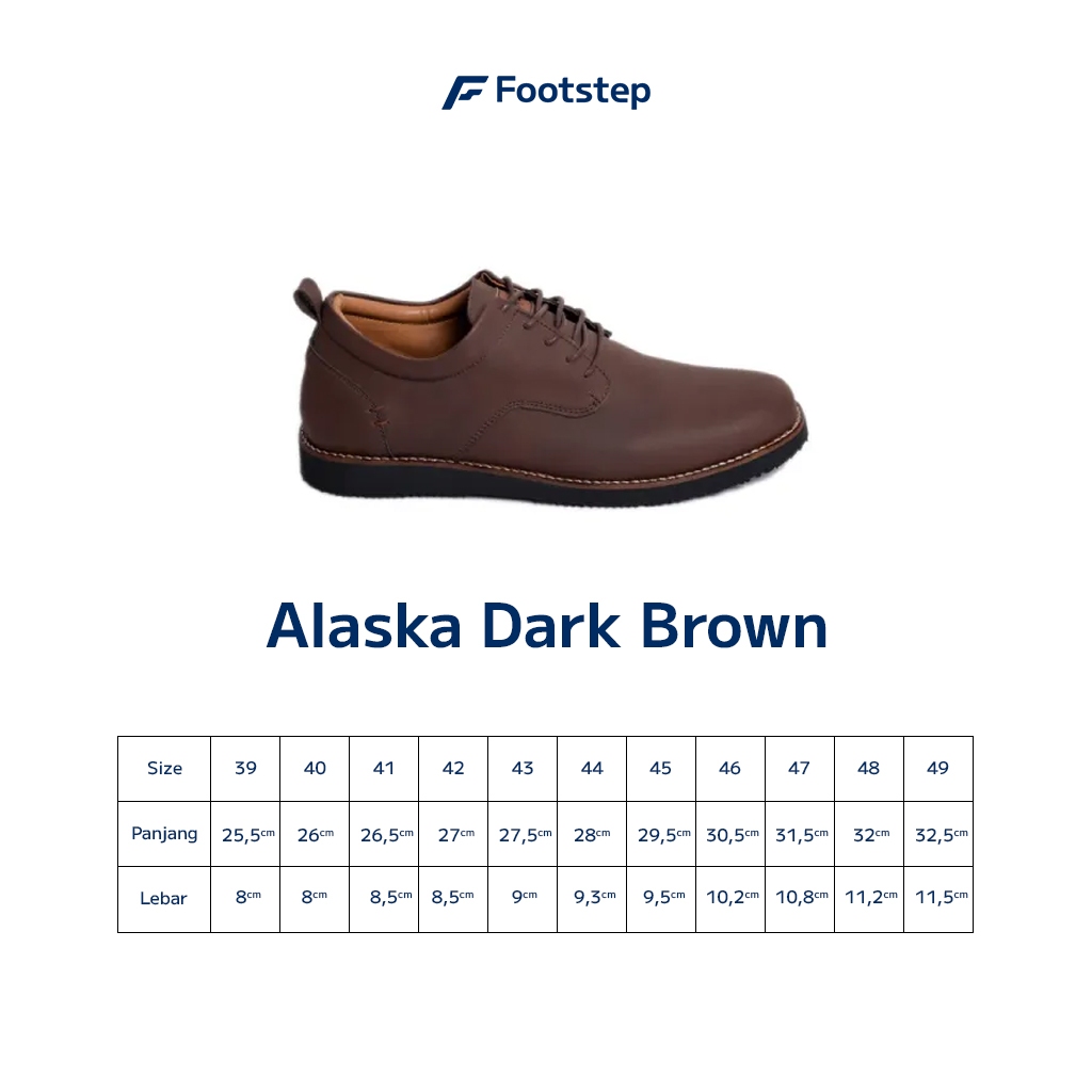 รองเท้าลําลองผู้ชาย Derby Footstep Footwear Alaska Darkbrown