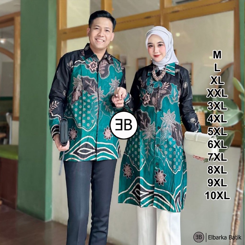 KATUN KEMEJA HIJAU Couple Jumbo Mens and Womens Batik Tops - Short & Long Sleeve Shirts - Tunic Coll
