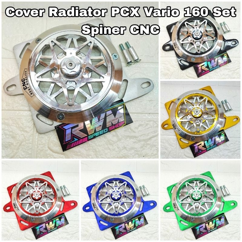 ชุดฝาครอบหม้อน้ํา Spinner Star Motif CNC Honda Vario 160/PCX 160 Bonus Bolts และ Bushing