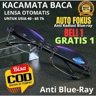 BELI 1 DAPAT 2 KACAMATA BACA DAN JALAN Kacamata Baca Lensa Plus Double Anti Radiasi +1.00 s/d + 4.00 Kacamata Pria Reading Glasses 804 Original Bisa Jalan dan Nonton TV