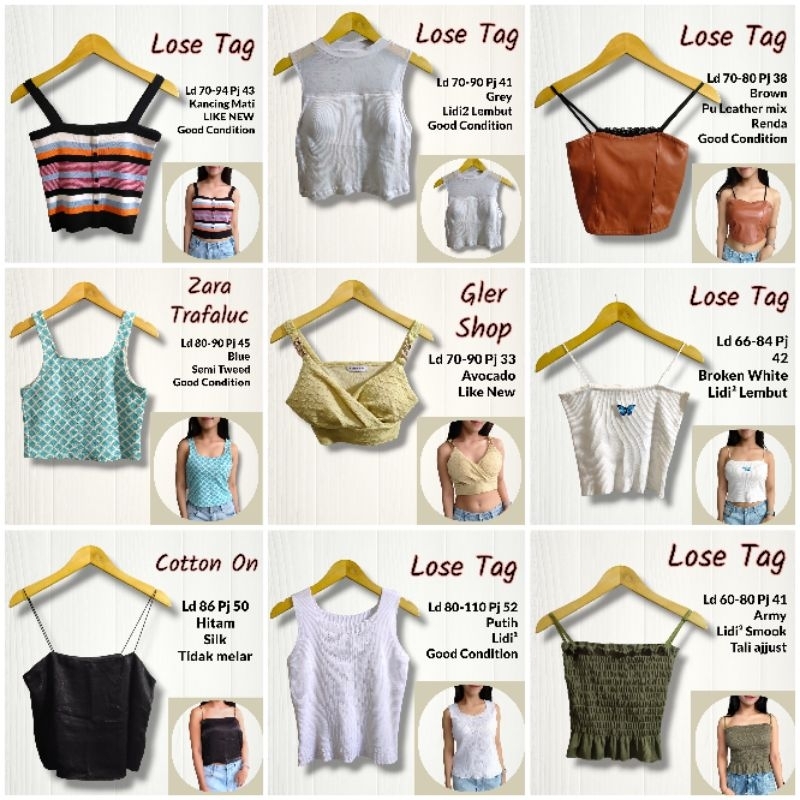 เสื้อกล้ามผ้าถัก/เกาหลี Look Tanktop/Crop Tanktop/Peemium Tanktop