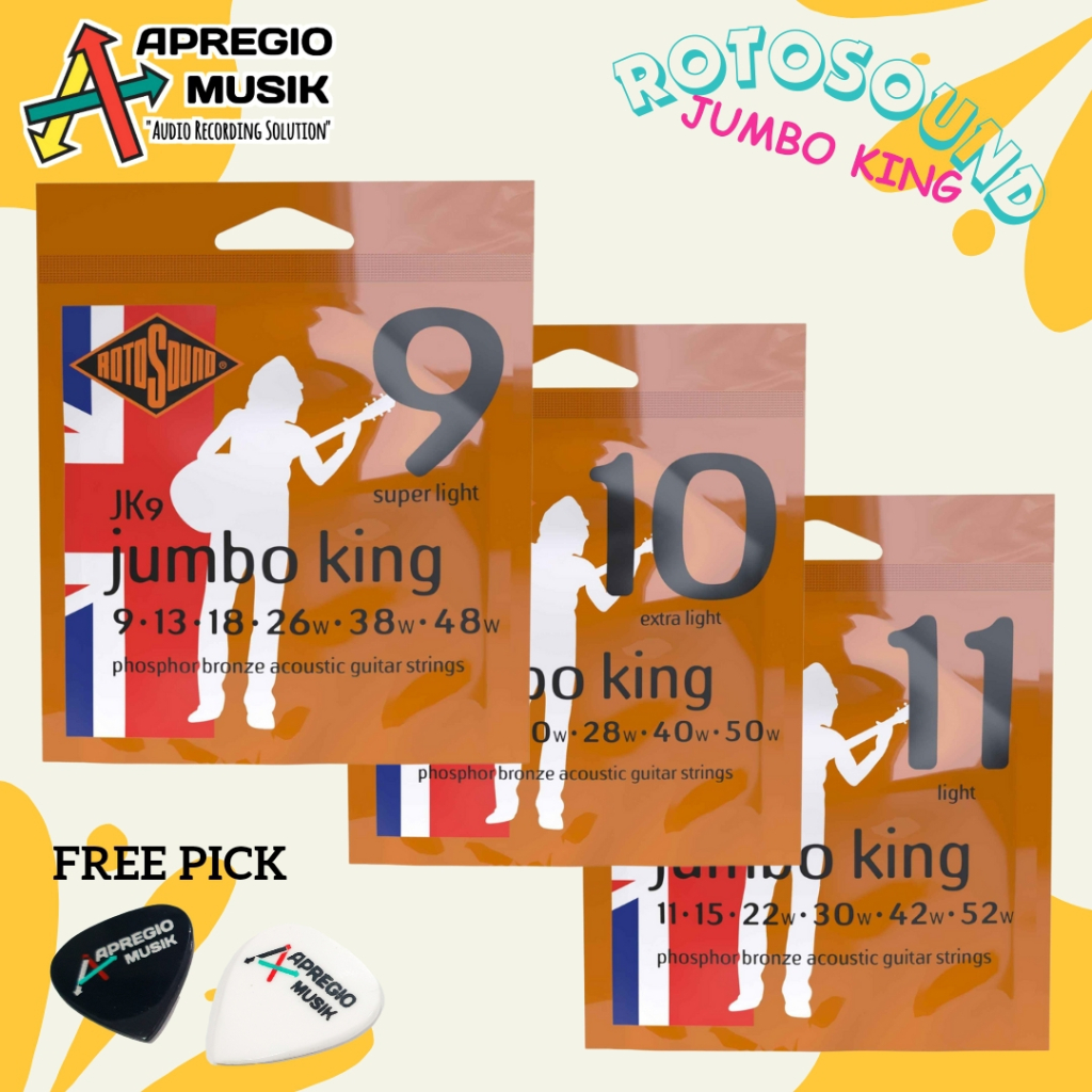RotoSound JK9 JK10 JK11 Jumbo King Phosphor สายกีต้าร์โปร่ง Roto Sound ORIGINAL UK