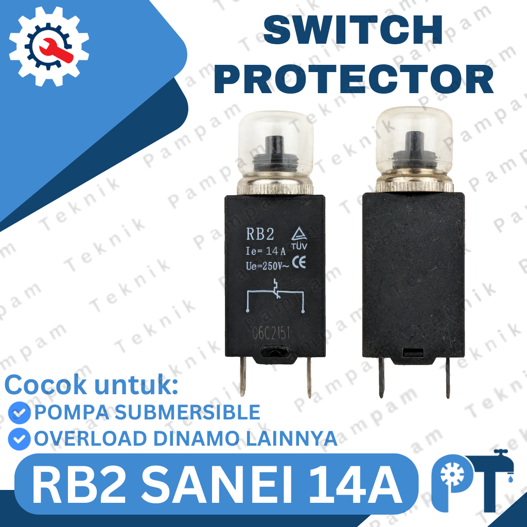 โอเวอร์โหลด 14A Sanei RB2 - 14 ampere ดาวเทียม ตัวป้องกันสวิตช์ - กล่องควบคุมเบรกเกอร์ submersible 2