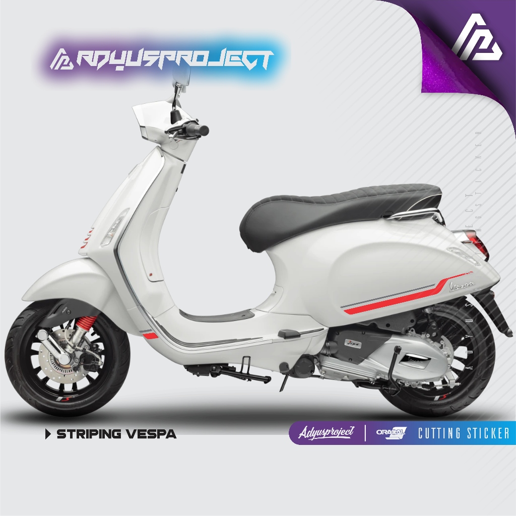 แถบสติ๊กเกอร์ตัด VESPA SPRINT S (2 ชิ้น) | สติ๊กเกอร์ | สติ๊กเกอร์ Vespa Primapera Vespa Sprint 150 iget/3v/2v | Vespa Scoopy Vino Vario Beat Mio Nmax Aerox Matic สติ๊กเกอร์ตัดรถจักรยานยนต์