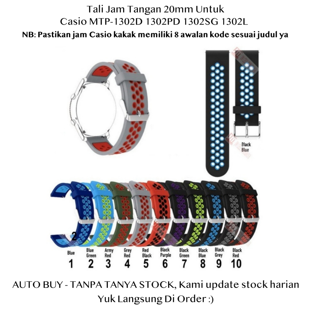 Nsb 20mm สายนาฬิกา Casio MTP-1302D 1302PD 1302SG 1302L - สายซิลิโคนแบบสปอร์ต