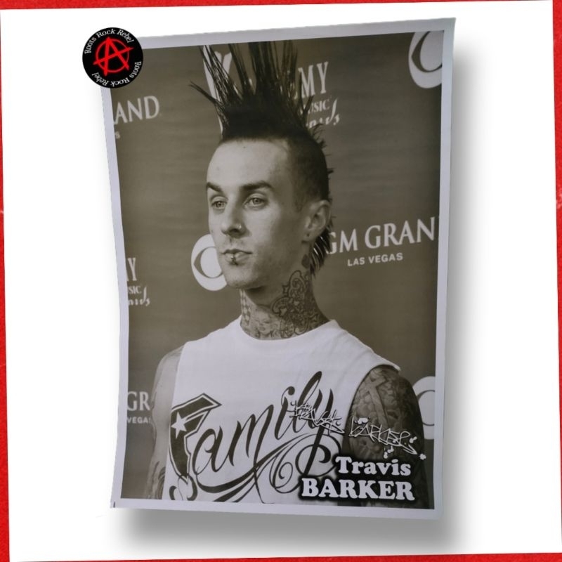POSTER - TRAVIS BARKER Mohawk (ขนาดจัมโบ้) blink-182