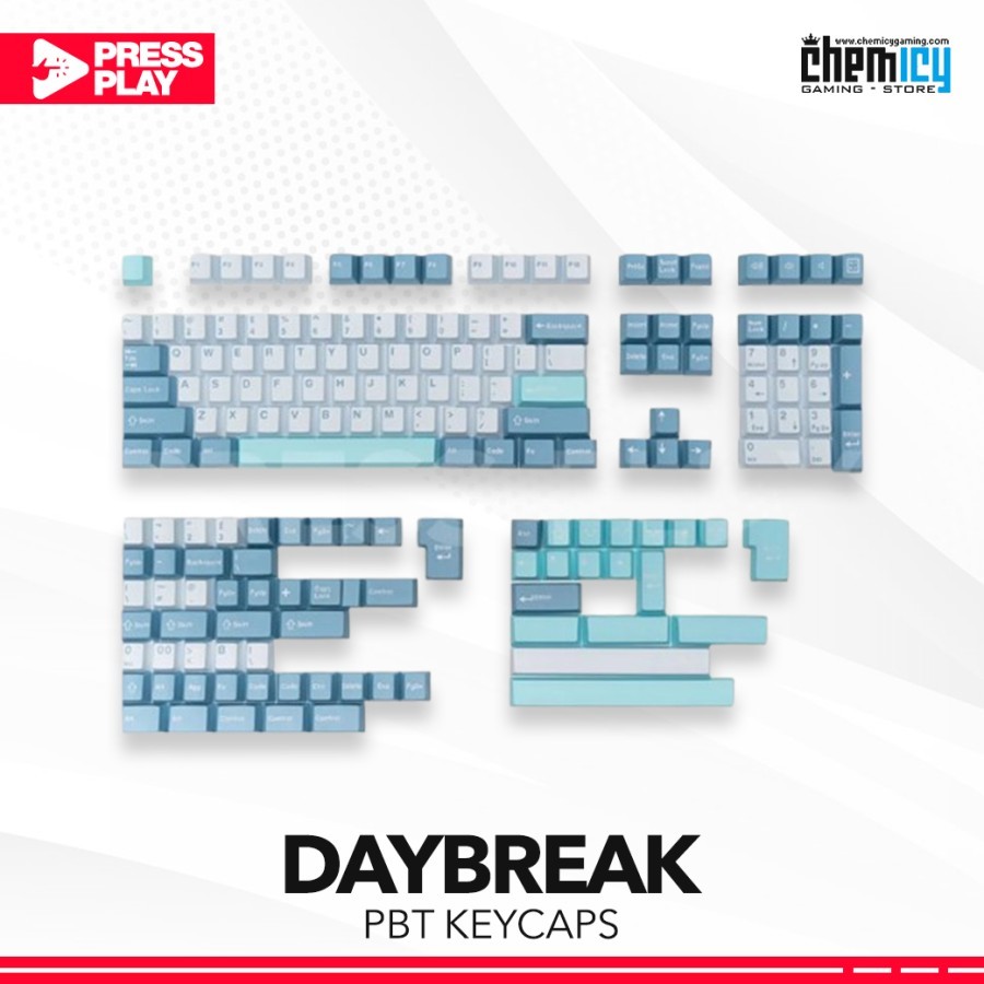 กดเล่น Daybreak PBT ABS Doubleshot Keycaps 173 โปรไฟล์เชอร์รี่