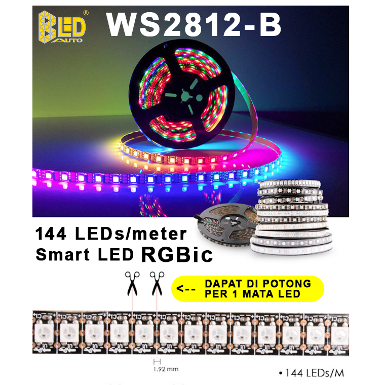 Bledauto LED Strip WS 2812 B สมาร์ท LED RGB ic ws2812 5 โวลต์