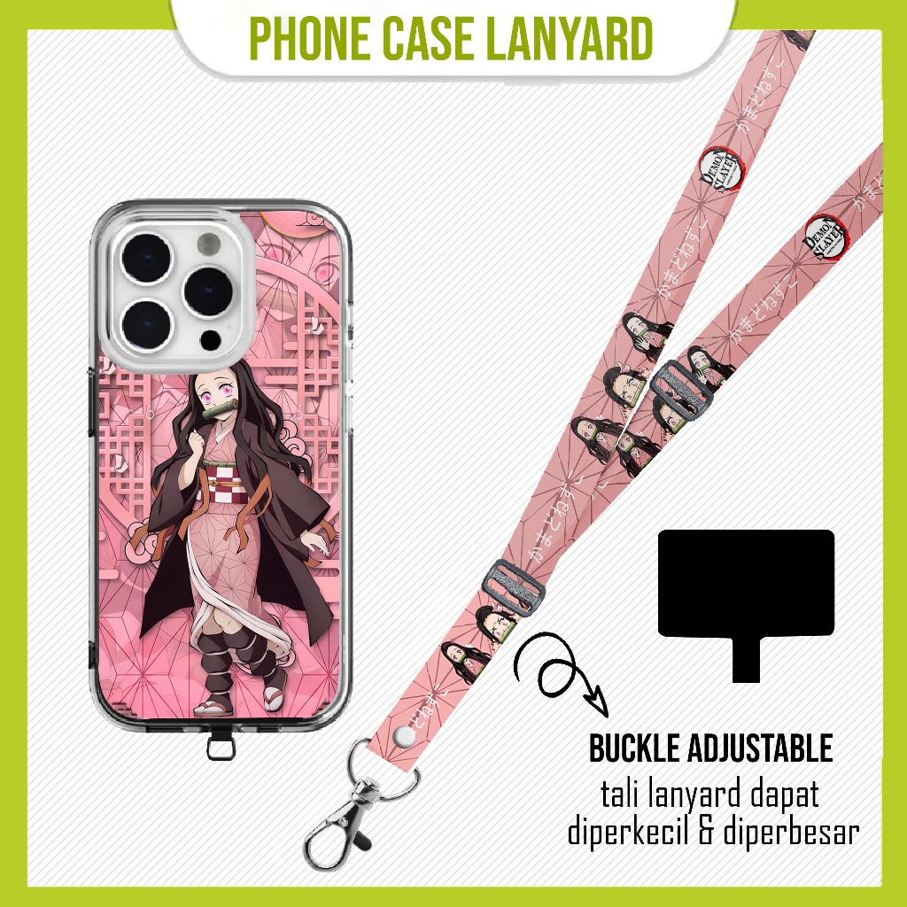GANTUNGAN [SOFTCASE SET] Demon Slayer Nezuko Case Lanyard Strap Mobile Phone Hanger a15 a16 a54 a74 