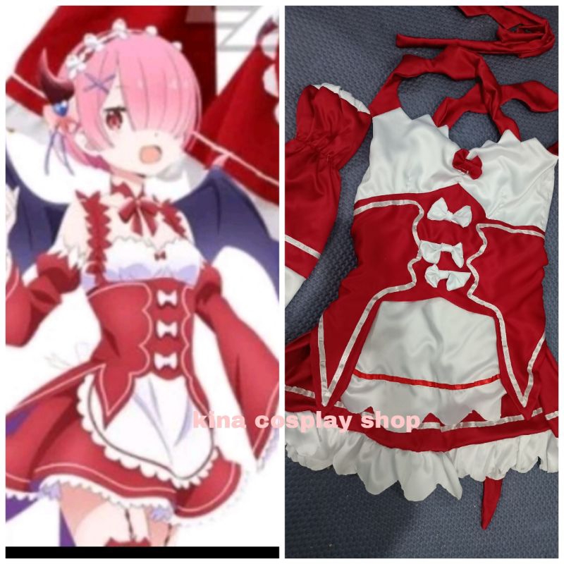 Re:Zero Ram Rem Little Devil ver คอสเพลย์เครื่องแต่งกายอะนิเมะ