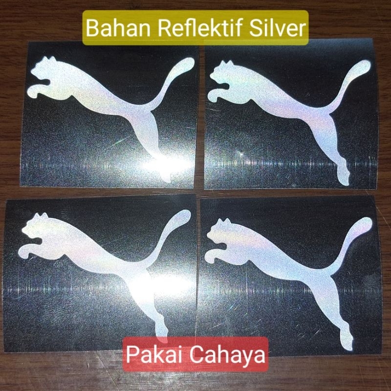 Puma Logo Patch Logo Screen Printing Silver วัสดุสะท้อนแสง กว้าง 5 ซม | มิน ORDER 5ชิ้น